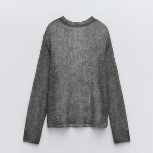 ZARA charcoal wide-knit long sleeve sweater SZ small 
Worn Once